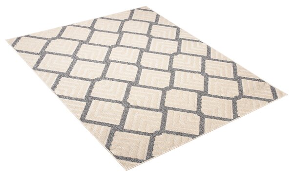 Makro Abra Kusový koberec Sisalový CANSAS T932C Geometrický krémový Rozměr: 60x100 cm