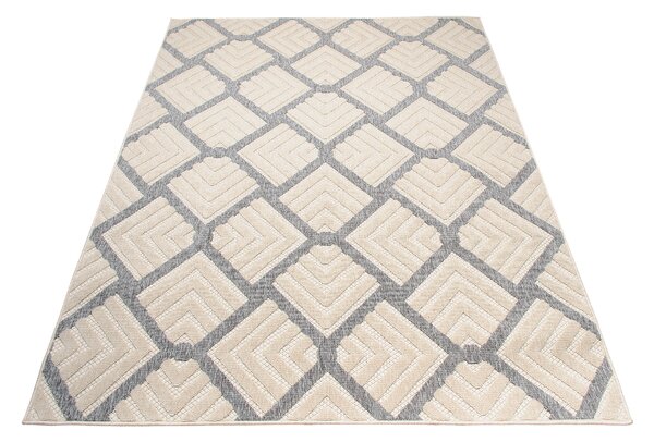 Makro Abra Kusový koberec Sisalový CANSAS T932C Geometrický krémový Rozměr: 60x100 cm