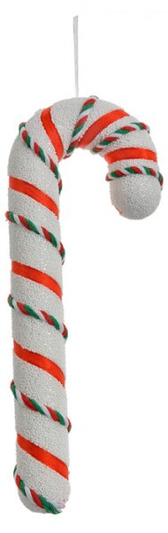 Vánoční závěsná ozdoba červeno-zelená cukrová hůlka Candy Cane – 10x3x26 cm