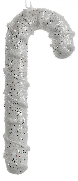 Vánoční závěsná ozdoba stříbrná cukrová hůlka Candy Cane – 7x2x17 cm