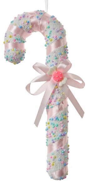 Vánoční závěsná ozdoba růžová Unicorn cukrová hůlka Candy Cane – 10x3x26 cm