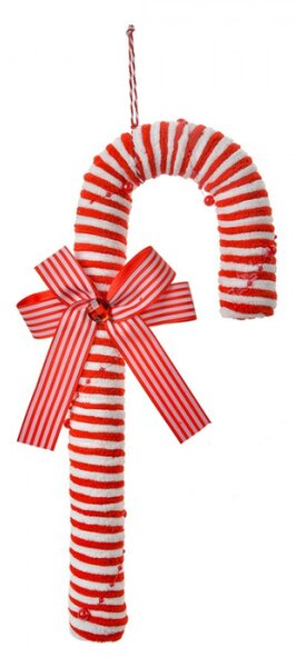 Vánoční ozdoba cukrová hůlka Candy Cane červeno-bílá pruhovaná M – 36 cm