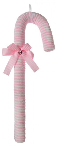 Vánoční ozdoba cukrová hůlka Candy Cane růžová pruhovaná L – 56 cm