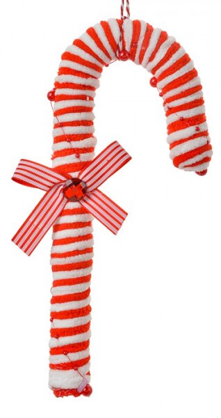 Vánoční ozdoba cukrová hůlka Candy Cane červeno-bílá pruhovaná S – 26 cm
