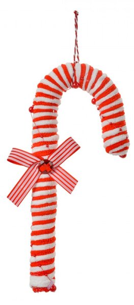 Vánoční ozdoba cukrová hůlka Candy Cane červeno-bílá pruhovaná S – 26 cm