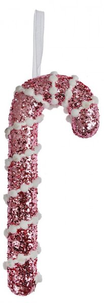 Vánoční závěsná ozdoba růžovo-stříbrná cukrová hůlka Candy Cane – 17 cm