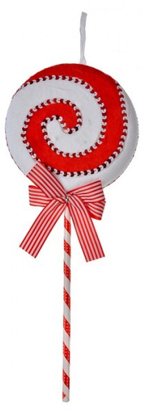 Vánoční ozdoba červeno-bílé lízátko spirála – 10x45 cm