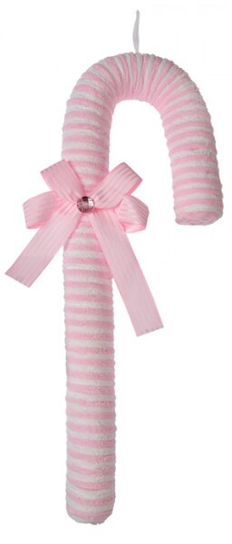 Vánoční ozdoba cukrová hůlka Candy Cane růžová pruhovaná M – 45 cm