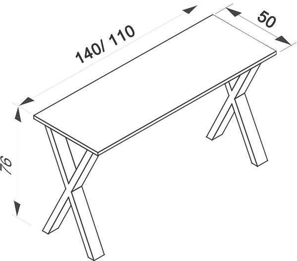 PSACÍ STŮL, barvy stříbra, bílá, 110/50/76 cm MID.YOU - Online Only psací stoly, Online Only