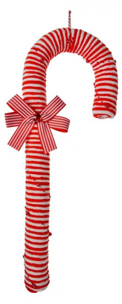 Vánoční ozdoba cukrová hůlka Candy Cane červeno-bílá pruhovaná L – 56 cm