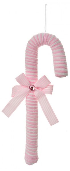 Vánoční ozdoba cukrová hůlka Candy Cane růžová pruhovaná S – 36 cm