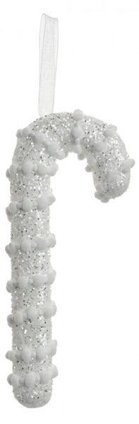 Vánoční závěsná ozdoba stříbrná cukrová hůlka Candy Cane – 17 cm