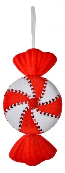 Vánoční ozdoba červeno-bílý bonbon větrník – 13x5x25 cm