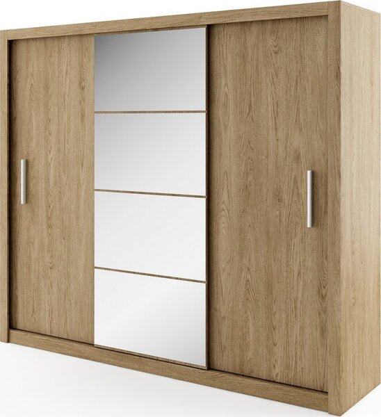 Casarredo - Komfort nábytek Šatní skříň IDEA 01, 250 dub/shetland zrcadlo