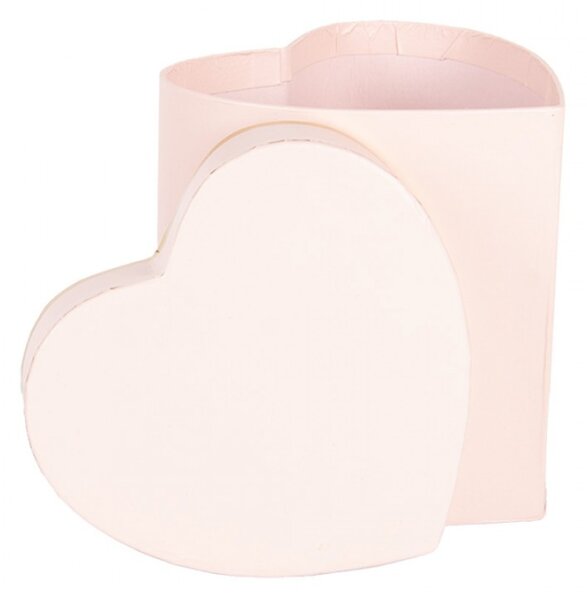 Růžovo-zlatá krabička na dárek / šperk ve tvaru srdce – 10 x 10 cm