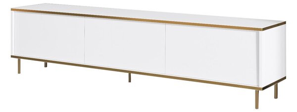 TV stolek/skříňka Mameny 2 (bílá + zlatá). Akce -25%