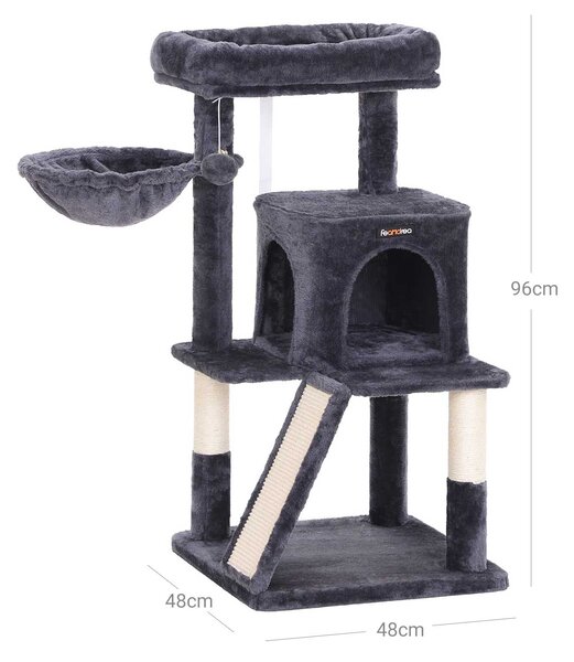 SONGMICS Kočičí škrabadlo Oktana I 96 cm tmavě šedé
