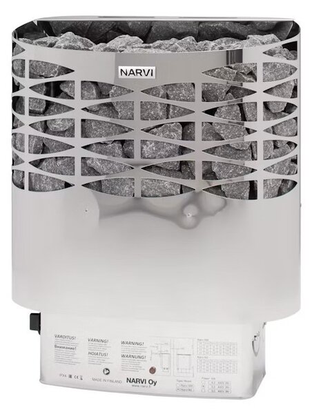 Narvi NS 900 Black elektrická saunová kamna bright steel