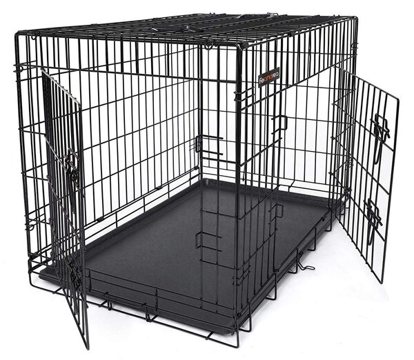 SONGMICS Přepravní klec pro zvířata Liwia L 91 cm černá
