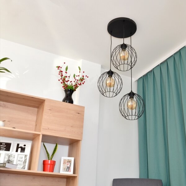LED Lustr na lanku MERCURE 3xE27/15W/230V pr. 50 cm černá