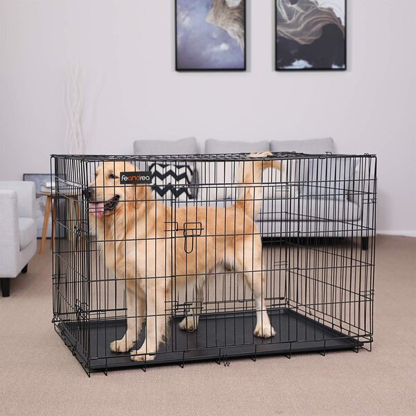 SONGMICS Přepravní klec pro zvířata Levino XXL 122 cm černá