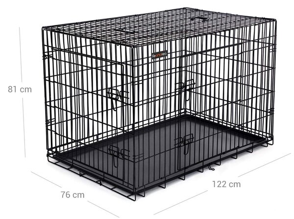 SONGMICS Přepravní klec pro zvířata Levino XXL 122 cm černá