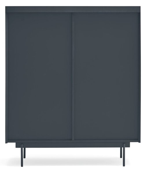 Vysoká komoda v dekoru dubu v antracitovo-přírodní barvě 100x120 cm Otto – Teulat