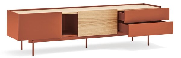 TV stolek v dekoru dubu v cihlovo-přírodní barvě 180x45 cm Otto – Teulat