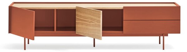 TV stolek v dekoru dubu v cihlovo-přírodní barvě 180x45 cm Otto – Teulat
