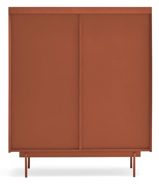 Vysoká komoda v dekoru dubu v cihlovo-přírodní barvě 100x120 cm Otto – Teulat