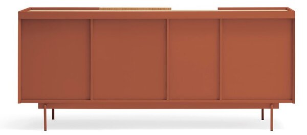 Nízká komoda v dekoru dubu v cihlovo-přírodní barvě 180x78 cm Otto – Teulat