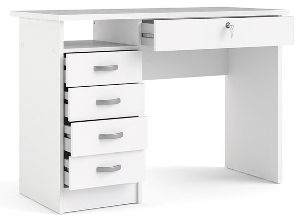 Bílý psací stůl Function Plus 80163 s uzamykatelnou zásuvkou - Tvilum