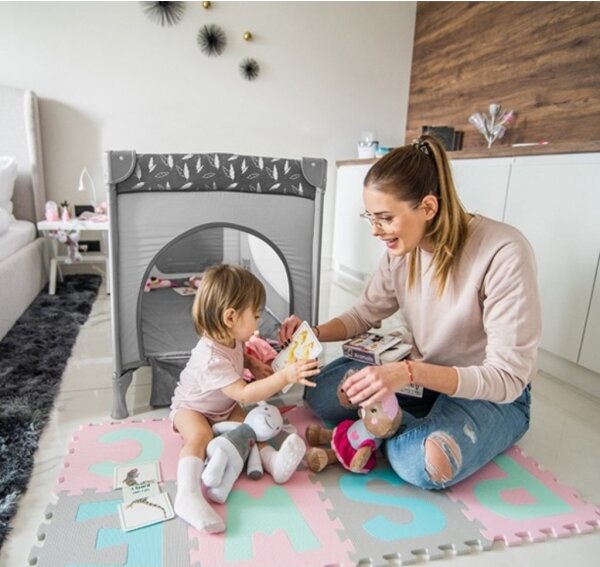 BabyOno - Cestovní postýlka BASIC šedá