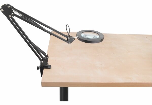 Extol - LED Stmívatelná stolní lampa s lupou LED/8W/5V 2900/4500/7500K černá