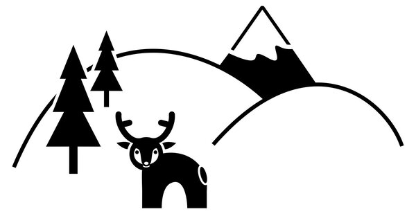 Hory s jelenem - samolepka na zeď