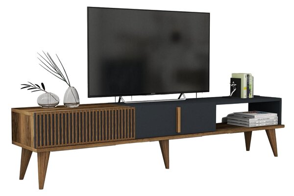 TV stolek/skříňka Tepeve (ořech + antracit). Akce -24%