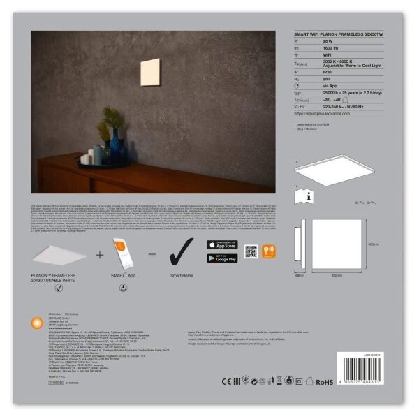 Ledvance - LED Stmívatelné stropní svítidlo SMART+ FRAMELESS LED/20W/230V Wi-Fi