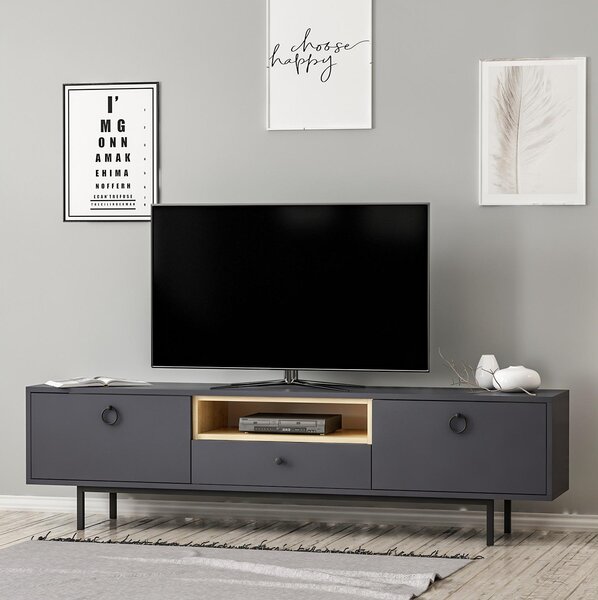 TV stolek/skříňka Dedoto (antracit). Akce -25%