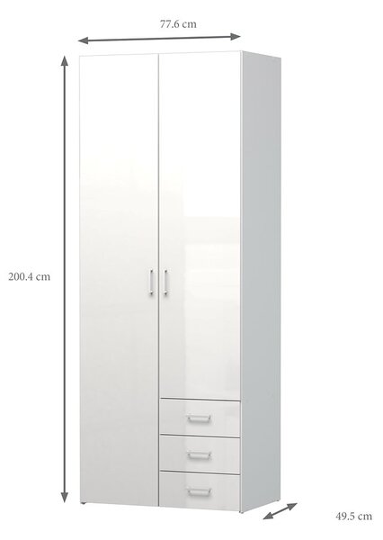 Skříň Space 70425 bílá/bílý lesk - Tvilum