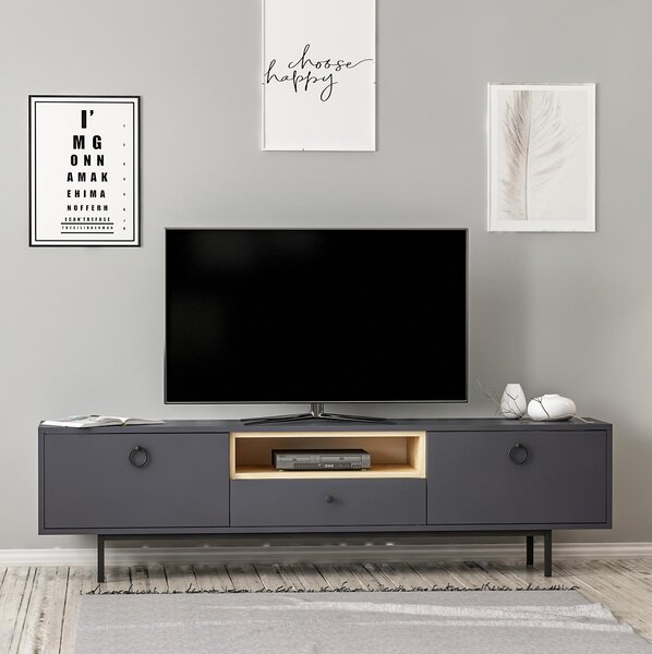TV stolek/skříňka Dedoto (antracit). Akce -25%