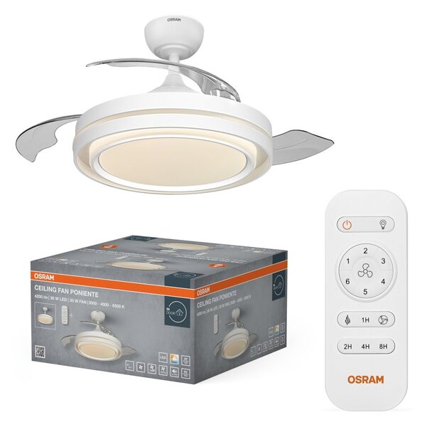 Stropní ventilátor Poniente 1060 mm 66 W, laditelná bílá