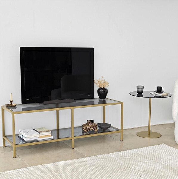 TV stolek Sibade 2 (tmavě šedá + zlatá). Akce -26%