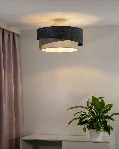 Duolla - Přisazený lustr KOBO 1xE27/15W/230V pr. 45 cm šedá/bílá