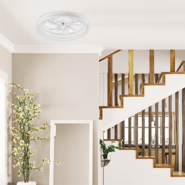 LED Stropní svítidlo s ventilátorem FARGO LED/37W/230V bílá + DO