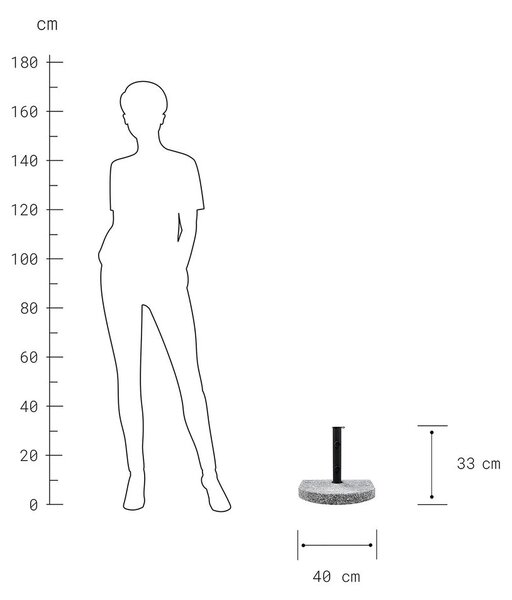 THE ROCK Stojan na slunečník půlkruh 15 kg