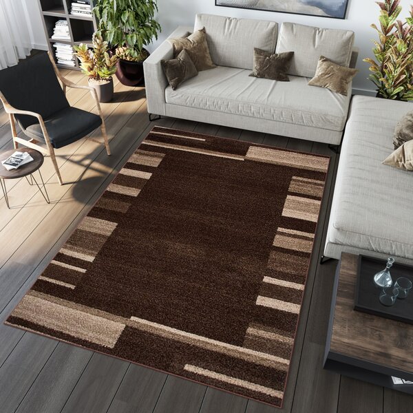 Makro Abra Kusový koberec SARI 3438A tmavě hnědý Rozměr: 60x100 cm