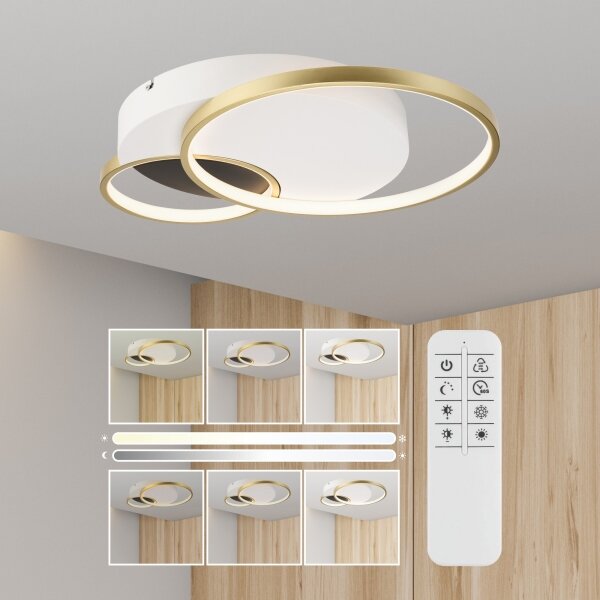 Stmívatelné stropní svítidlo BENITO LED/31W/230V 3000-6500K bílá/zlatá