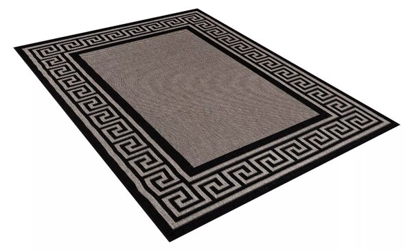 Makro Abra Kusový koberec venkovní Sisal CORDA 1016 1 515 černý krémový Rozměr: 60x200 cm
