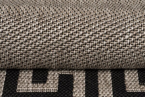 Makro Abra Kusový koberec venkovní Sisal CORDA 1016 1 515 černý krémový Rozměr: 60x200 cm
