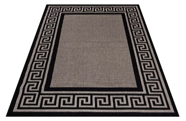 Makro Abra Kusový koberec venkovní Sisal CORDA 1016 1 515 černý krémový Rozměr: 60x200 cm